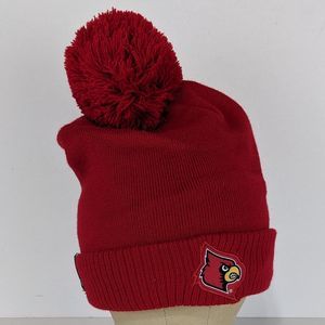 NWT Adidas Louisville Cardinals Sample Beanie Stocking Cap Hat Pom Cuffed Red